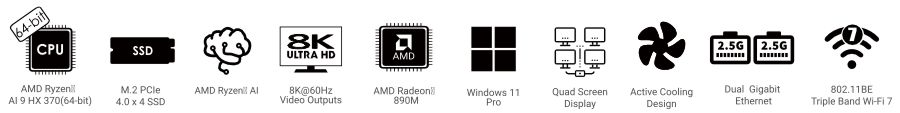 MINIX Elite ER937 / AMD Ryzen AI 9 HX 370 1TB SSD 32GB DDR5