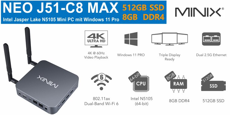 NEO J51-C8 MAX Windows 11 Mini PC