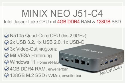 MINIX NEO J51-C4 Intel N5105 Mini-PC
