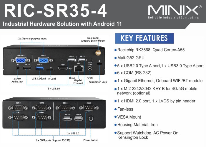 MINIX RIC SR35-4 Android 11 Industrial Media Player Flyer