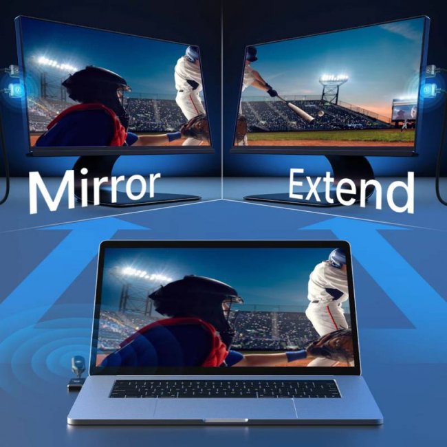 MINIX C1, kabelloser USB-C zu HDMI Dongle für Laptop, Smartphone, Tablet