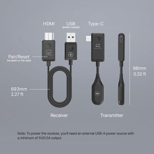 Preview: MINIX C1, kabelloser USB-C zu HDMI Dongle für Laptop, Smartphone, Tablet