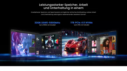 MiniX Elite ER937-AI Mini PC, 1TB SSD, 32GB DDR5 RAM, 12-Core AMD Ryzen AI 9 HX 370, Win 11 Pro