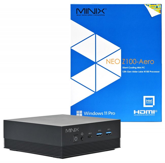 MiniX Z100-Aero, 512GB SSD, 16GB RAM, Intel N100 Mini-PC, Win 11 Pro