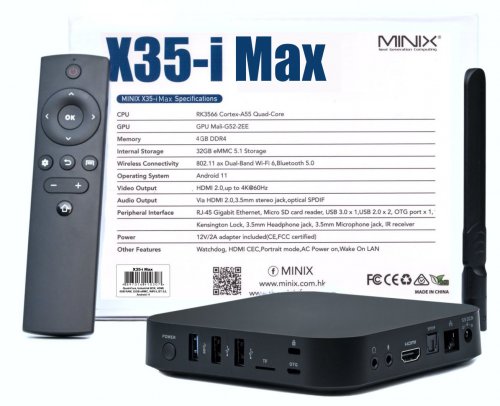 MINIX X35-i Max, 4GB/32GB Android 11 Industrial Edition WiFi 6 Digital Signage Player