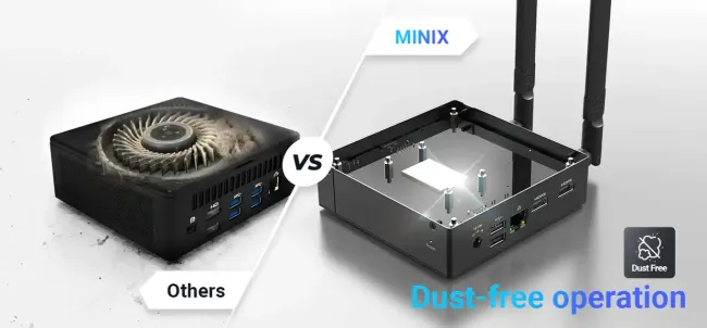 MiniX Z300-0dB, 512GB SSD, 16GB RAM, Intel Core i3-N300, lüfterloser Mini-PC, Win 11 Pro