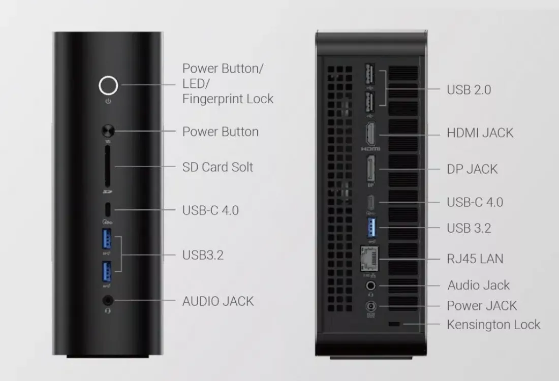 MiniX Elite ER939-AI Mini Workstation, 2TB SSD, 128GB DDR5 RAM, 16-Core AMD Ryzen AI Max+ 395, Win 11 Pro