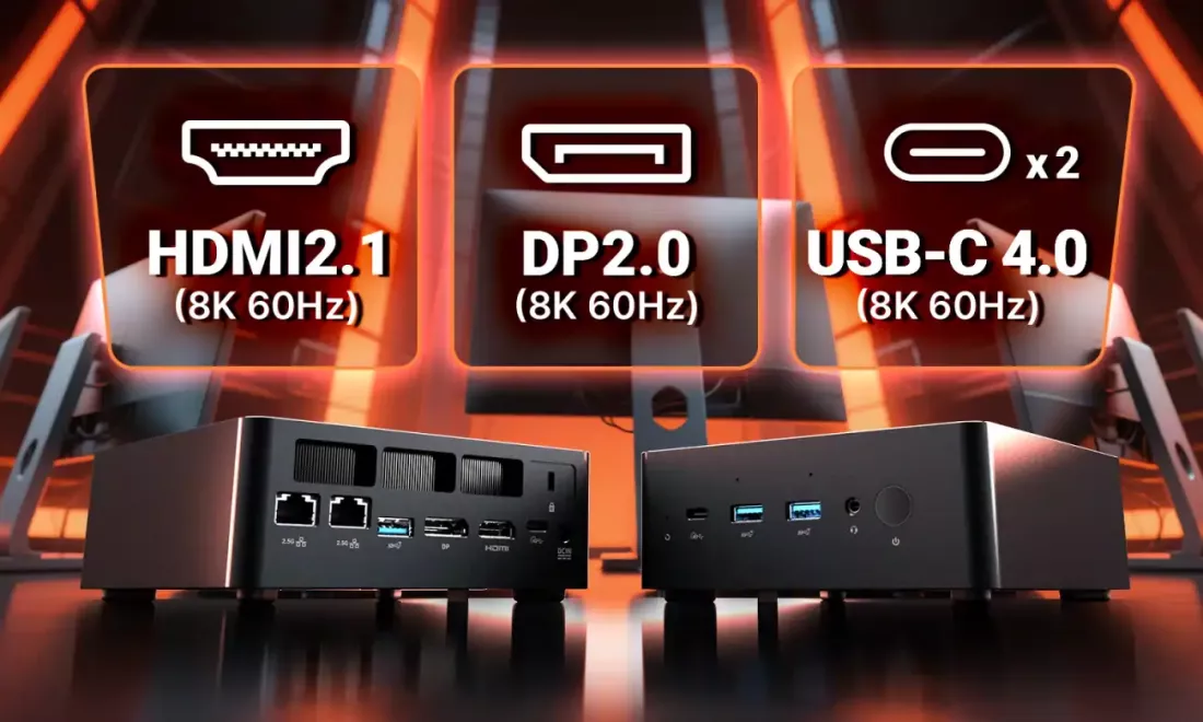 MiniX Elite ER936-AI Mini PC, 1TB SSD, 32GB DDR5 RAM, 10-Core AMD Ryzen AI 9 HX 365, Win 11 Pro