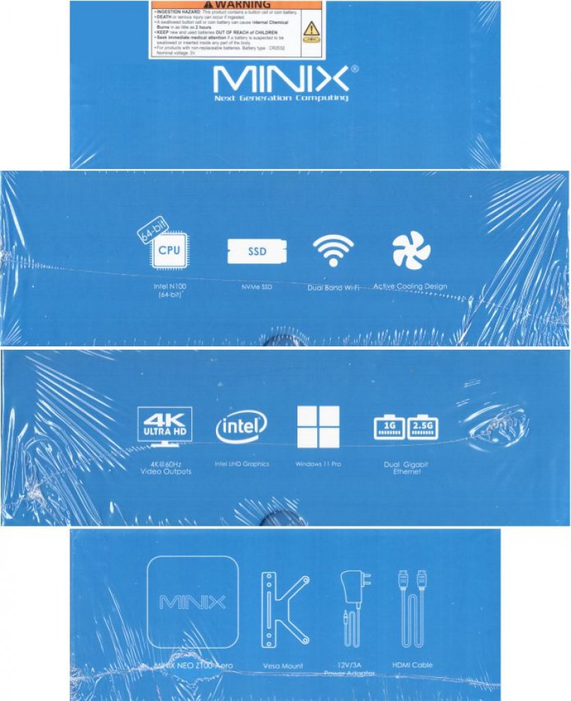 MiniX Z100-Aero, 512GB SSD, 16GB RAM, Intel N100 Mini-PC, Win 11 Pro
