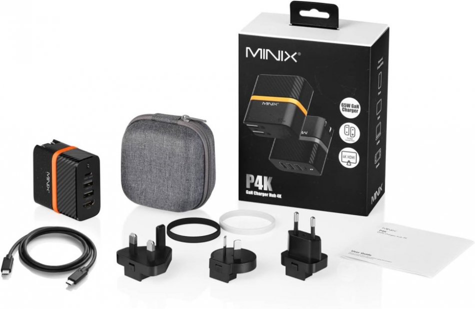 MINIX P4K, GaN Ladegerät max.65W & HDMI Hub